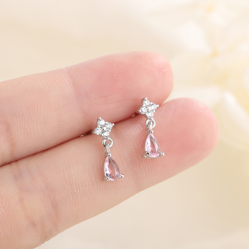 Elegant Water Droplets Copper Plating Zircon Drop Earrings 1 Pair display picture 4