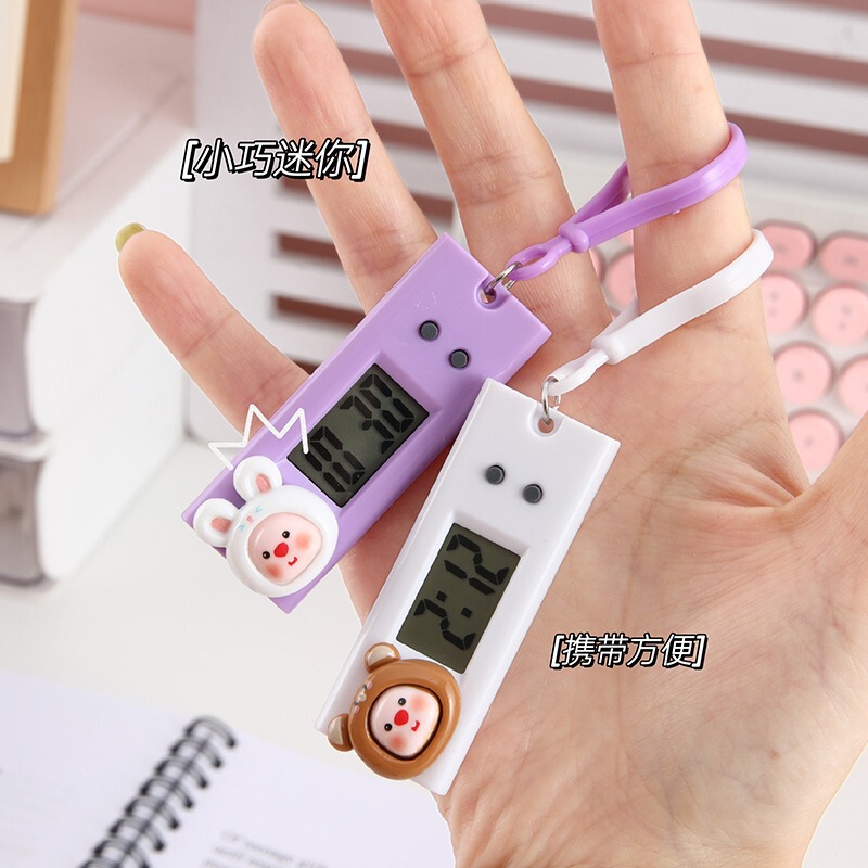 電子時計、かわいい漫画風、子供用ミニポータブル懐中時計、学生用多機能タイムレコーダー|undefined