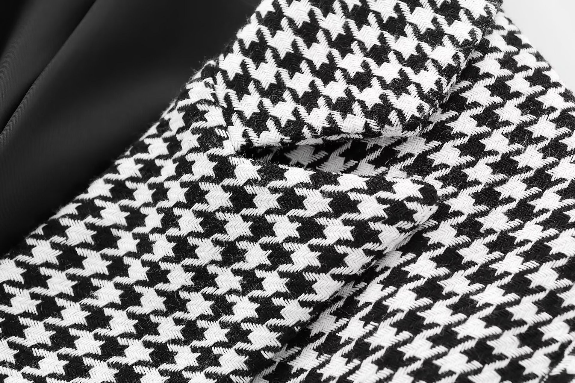 GraceChic 2025 Spring Autumn New Women's Fashion European And American Style French Houndstooth Short Casual Blazer Wide-Leg Pants_voghion.com