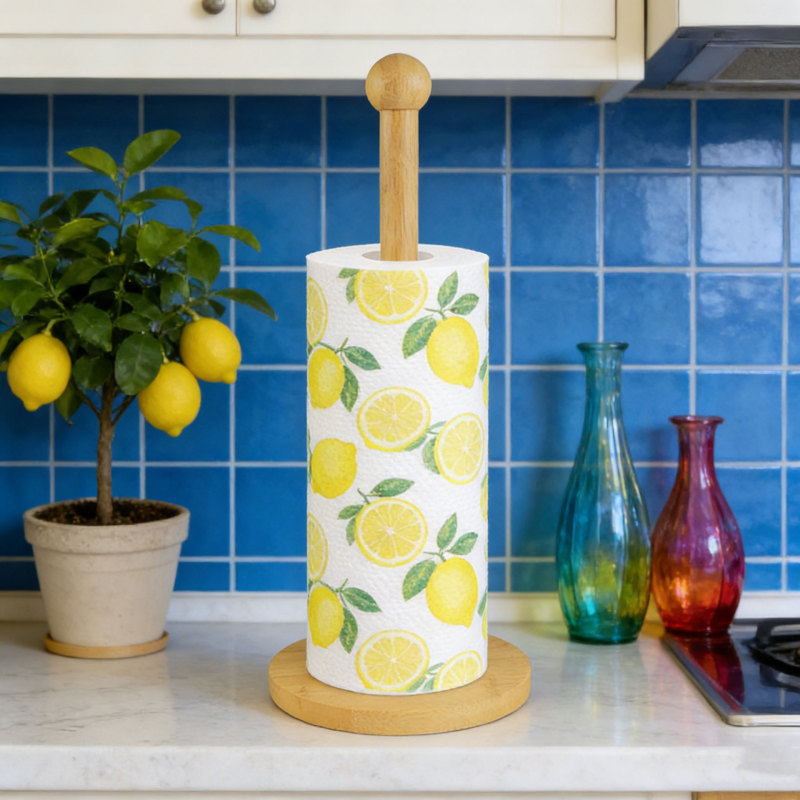 Bamboo Paper Towel Holder Kitchen Storage Rack Simple Household Restaurant Paper Towel Roll Holder Creative Decorative Ornament