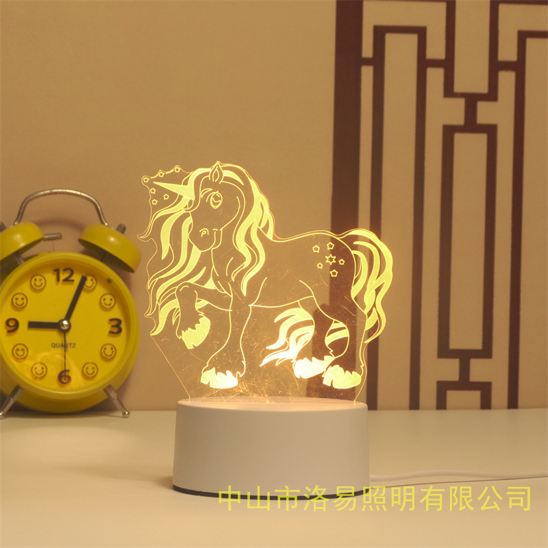 3D lámpara de noche acrílica atmósfera regalos de cabecera atmósfera lámpara de evento regalos al por mayor DIY lámpara de escritorio ideas de Navidad