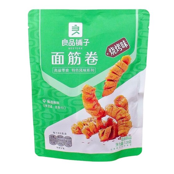 Liangpin shop gluten roll barbecue flavor 120g net red and spicy strip dried tofu casual snack nostalgic childhood small package