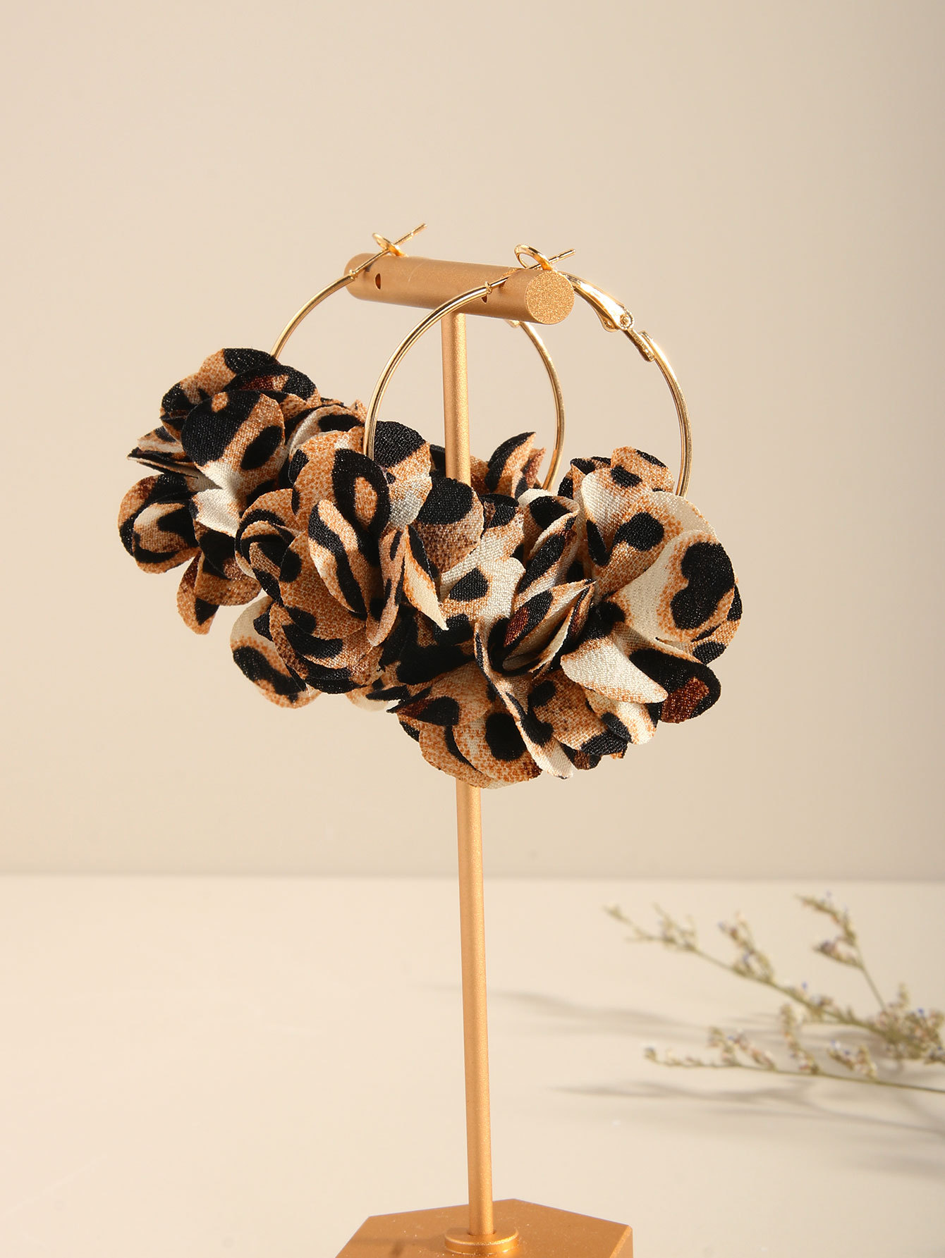 Geometric, Leopard Pattern 1 Pair Elegant Lady Geometric Leopard Printing Alloy Mixed Materials Earrings