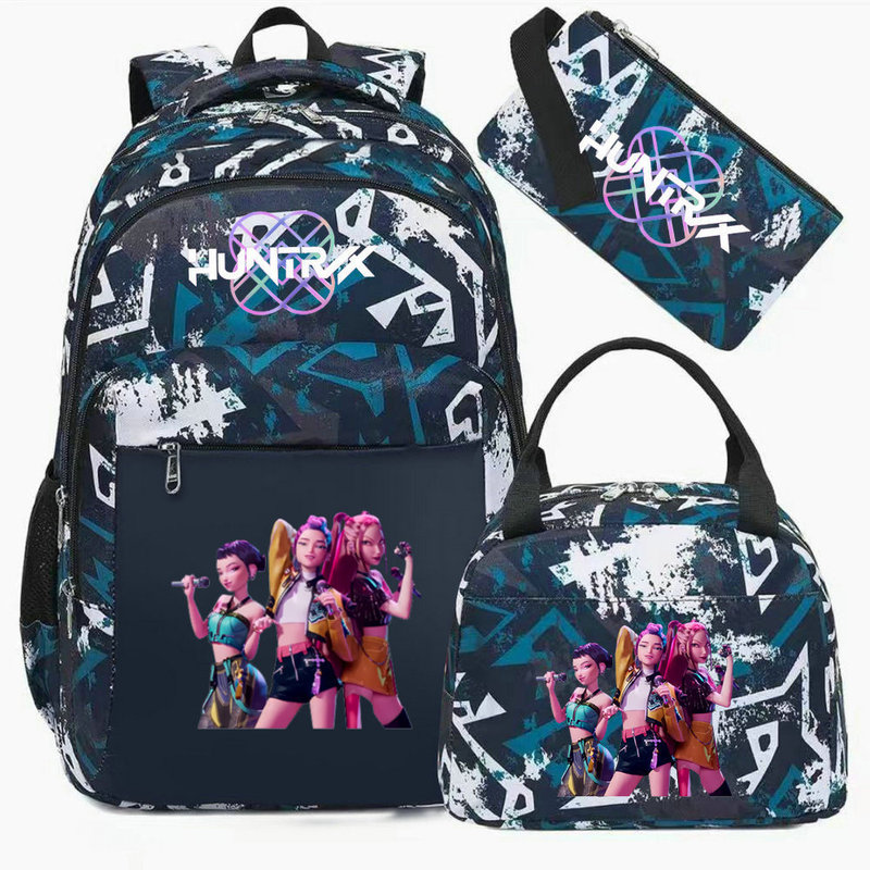 Kpop Demon Hunter Backpack Zoey Rumi Mira Backpack Student Anime School Bag 3-Piece Set for Men and Women Kpop Demon Hunter Backpack Zoey Rumi Mira Backpack Student Anime School Bag 3-Piece Set for Men and Women