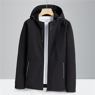 Outdoor Soft Shell Jacket Men's and Women's Spring and Autumn Wind-proof Water-repellent Warm Jacket Hooded Mountaineering Suit Sports Casual Jacket