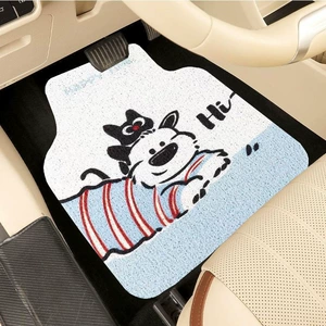 Hi puppy cizgi film ipək ilmə avtomobil matı, ön və arxa oturacaqlar üçün sürüşməyən mat