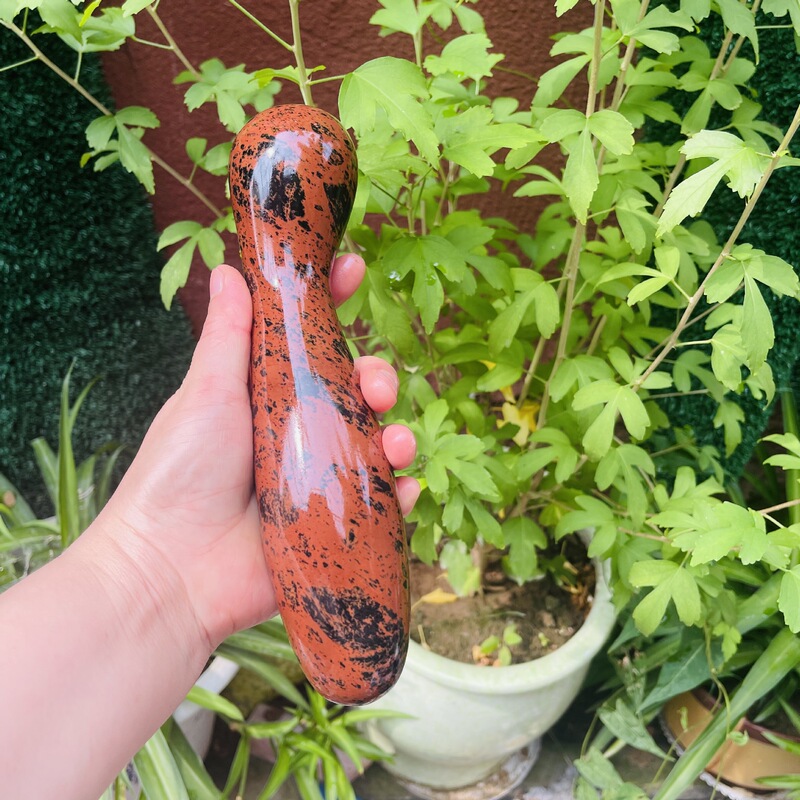 天然水晶红曜石水晶按摩棒摆件 图 3