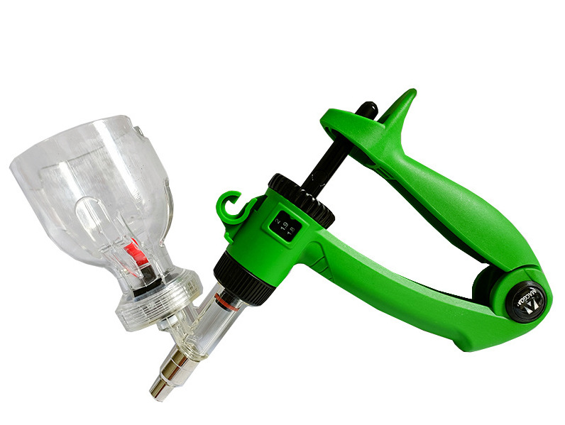 Jeringa digital ajustable veterinaria con dosis ajustable para vacunas tipo botella para pollos, cerdos, vacas y ovejas