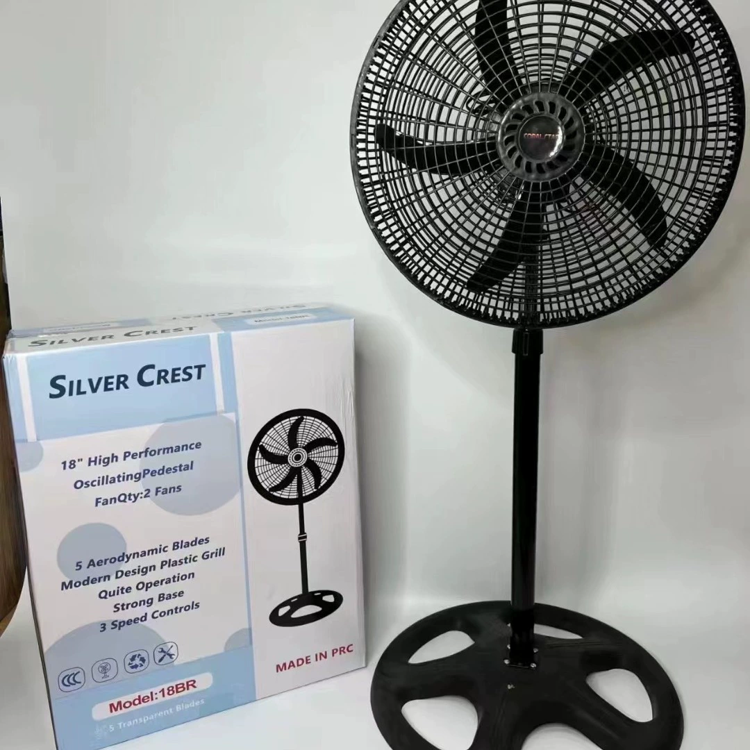 Промышленный pedestal вентилятор Silver Crest 18-дюймов, колебательная экспортная модель, регулируемая высота