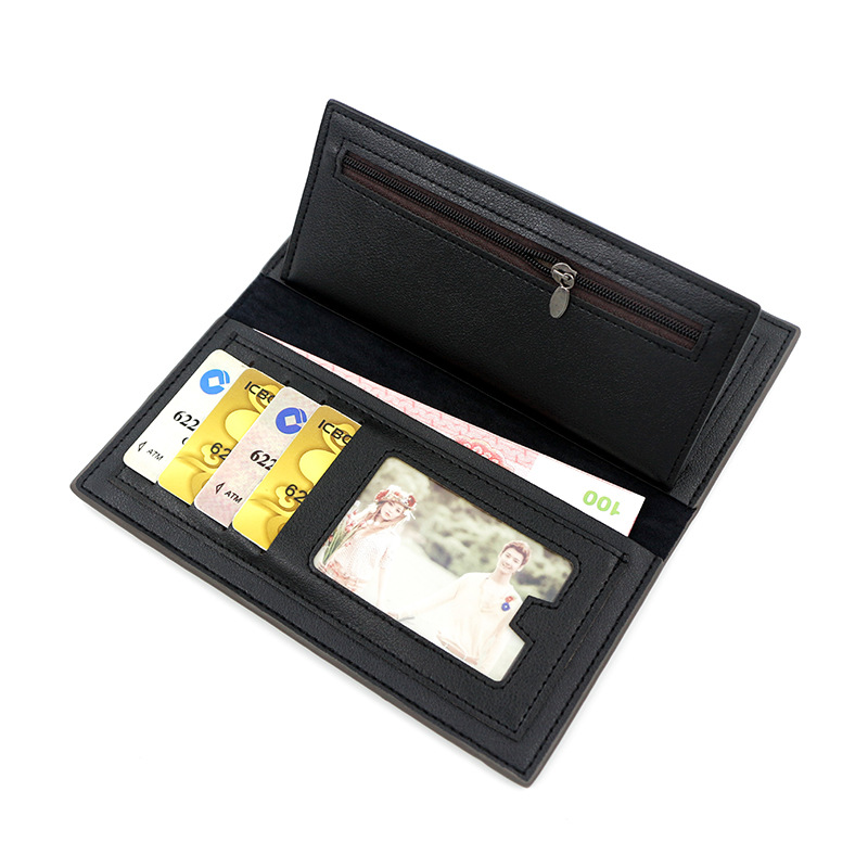 Nuevo europeo y americano retro de los hombres cartera larga cartera titular de la tarjeta de cambio de certificado bolsa larga cartera de los hombres al por mayor