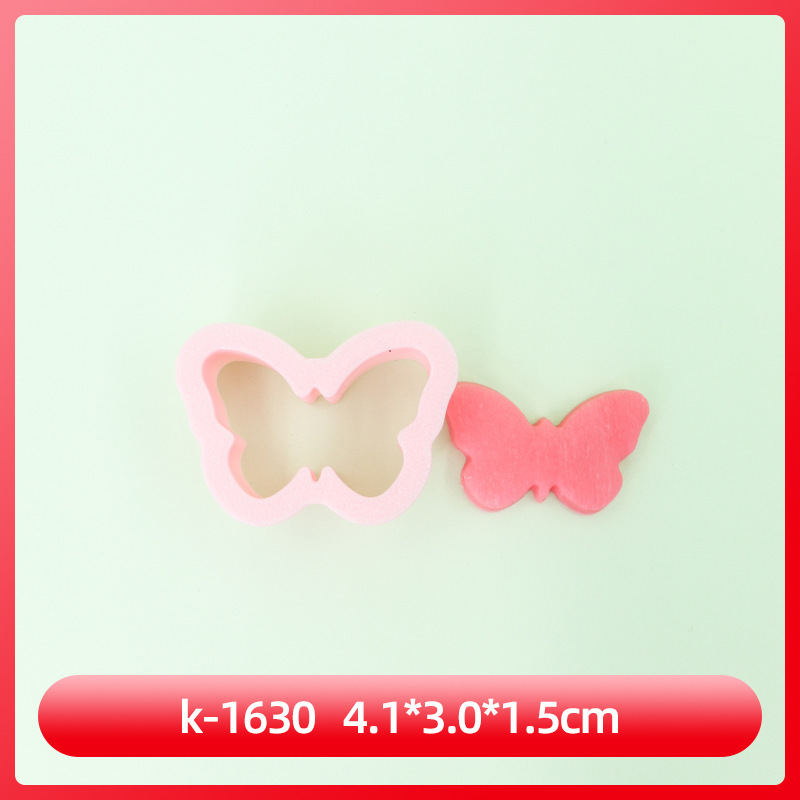 蝴蝶系列饼干模具爱心3D卡通饼干模具DIY黏土花蝴蝶印花饼干|undefined