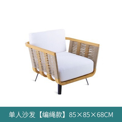 Fábrica personalizada sofá al aire libre patio teca caña sofá grupo villa caña sofá jardín ocio muebles al aire libre