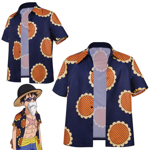 Two-Dimensional Anime One Piece Luffy Cosplay Costume Sunflower Shirt Halloween Comic Con Cosplay Costume