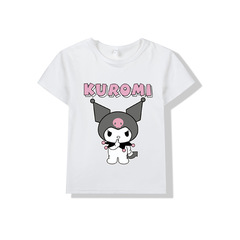 三麗鷗Kuromi 庫洛米童裝中大童時尚圓領短袖T恤2024夏季新款跨境