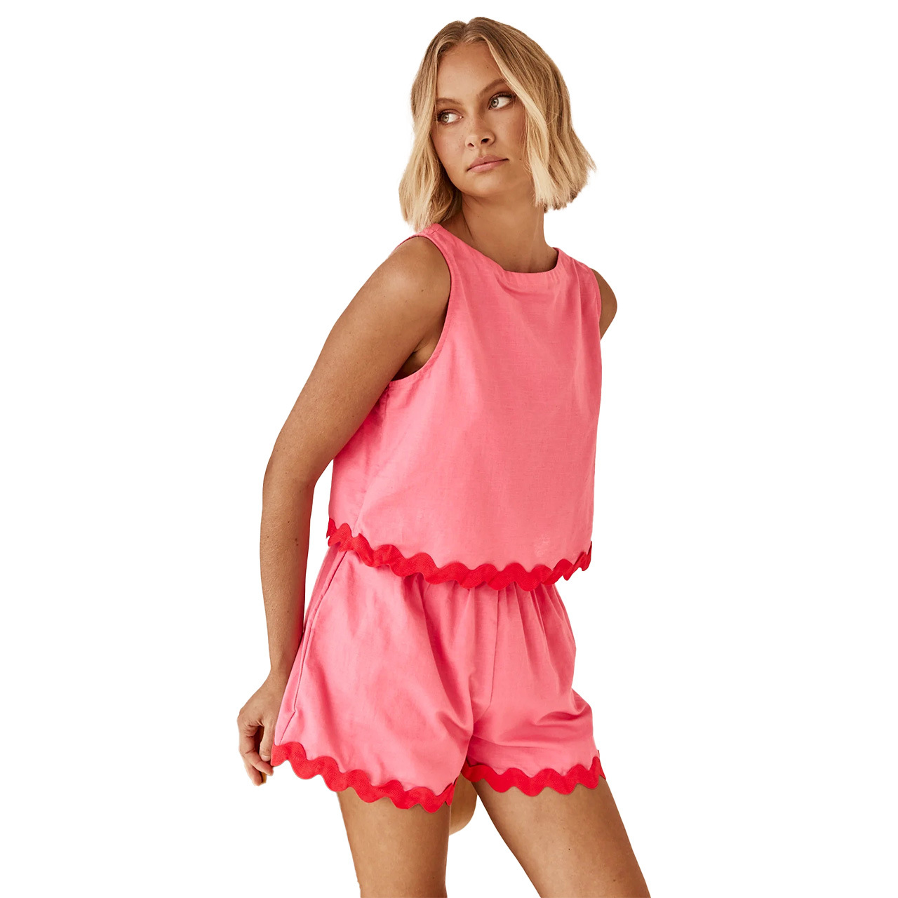 210g Weight Sleeveless Sleeve Length Spandex, Polyester Fabric Type Shorts Co-ord Set Sets Type 2 Pieces Set Quantity Daily Occasion Round Neck Neckline Regular Fit Fit Type Solid Color Pattern Summer, Spring Season Women's Gender Casual, Simple Style Style Daily Women's Casual Simple Style Solid Color Spandex Polyester Shorts Co-ord Set Shorts Sets 26