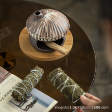 传统工艺圣木香炉手工匠心打造蘑菇造型香薰炉室内香道美学摆件