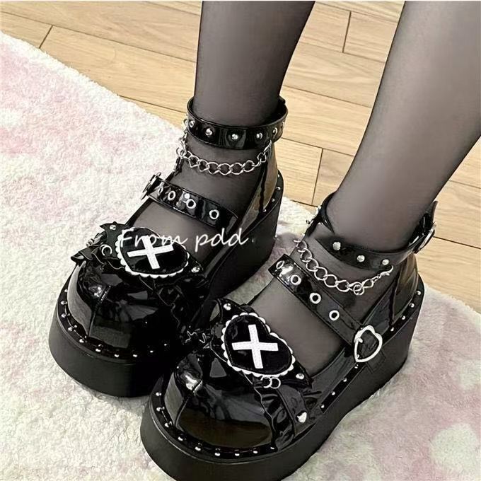 Gothic Style Sweet Cool Lolita Girl Shoes 2025 Subculture Y2K Punk Japanese Style Thick-Soled Shoes Cute Little Leather Shoes Gothic Style Sweet Cool Lolita Girl Shoes 2025 Subculture Y2K Punk Japanese Style Thick-Soled Shoes Cute Little Leather Shoes
