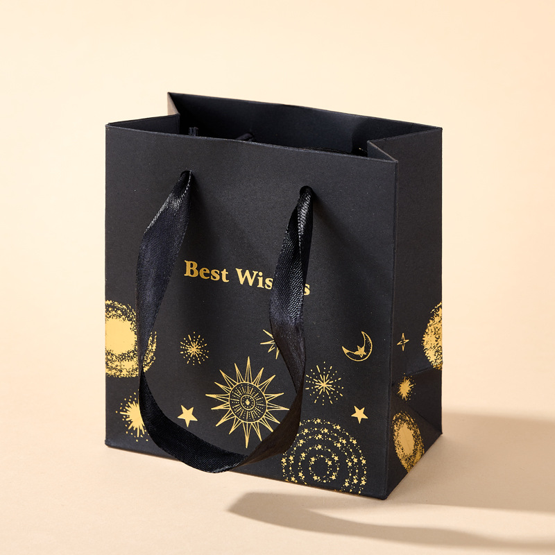 In Stock Black Hot Stamping Jewelry Box Classic Gold-Plated Watch Box Accessory Packaging Box Luxury Earring Ring Necklace Box
