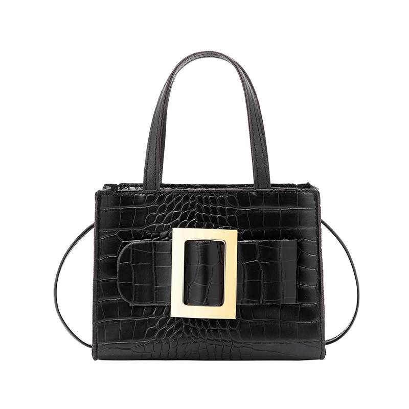 Women's Fashion Solid Color Crocodile Print 
 Shoulder Messenger Bag Handbag display picture 3