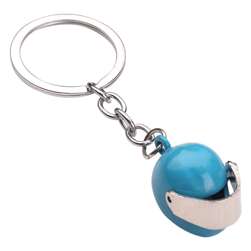 Factory Direct Sales Creative Simulation Metal Motorcycle Helmet Pendant Safety Helmet Key Chain Car Key Chain Pendant