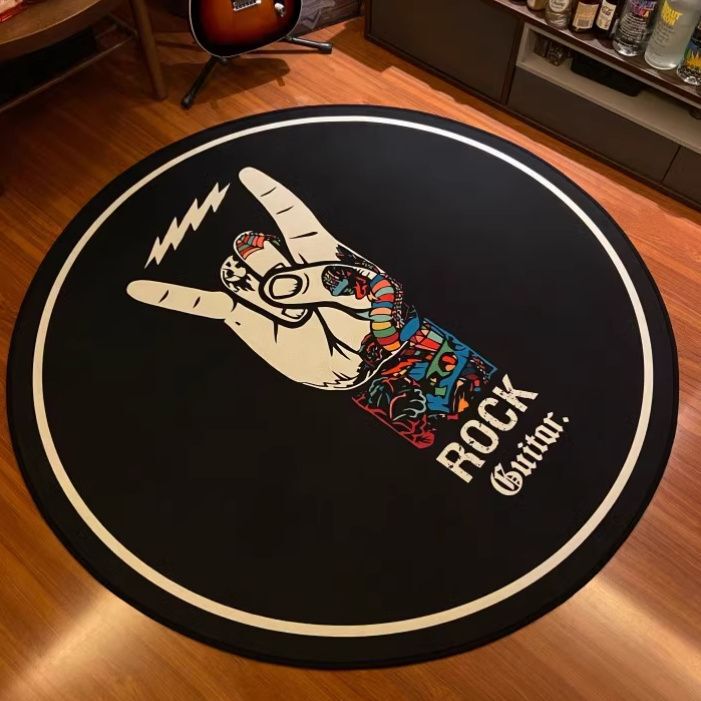 Personalized Trendy Round Electric Drum Carpet Jazz Drum Mat Dance Table Chair Sofa Hanging Basket Balcony Rock Blanket Floor Mat