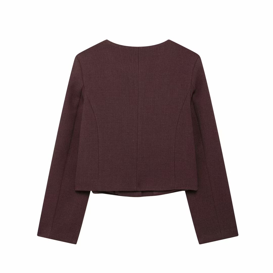 420g Weight Casual Jacket Outerwear Type Long Sleeve Sleeve Length Single Breasted Placket Type Regular Sleeve Sleeve Type Polyester Fabric Type Short Top Length Coat Tops Type Casual, Daily Occasion Round Neck Neckline Regular Fit Fit Type Solid Color Pattern Spring, Autumn Season Women's Gender Pocket Design Elegant, Streetwear Style Women's Elegant Streetwear Solid Color Pocket Single Breasted Coat Casual Jacket 12