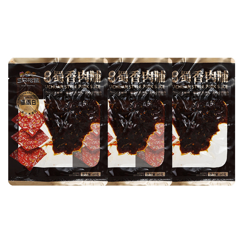 三只松鼠蜀香肉脯60g袋装即食香辣味猪肉鸡肉熟零食小吃解馋