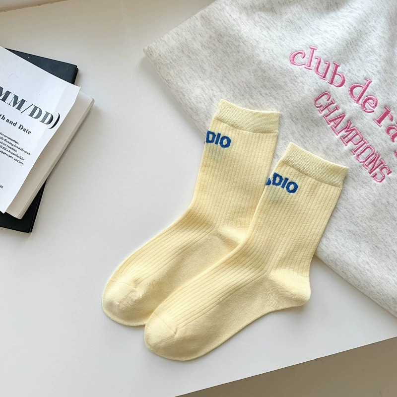 Т socks (Trend) японский стиль, пряжи комбо хлопок средней длины, универсальный размер