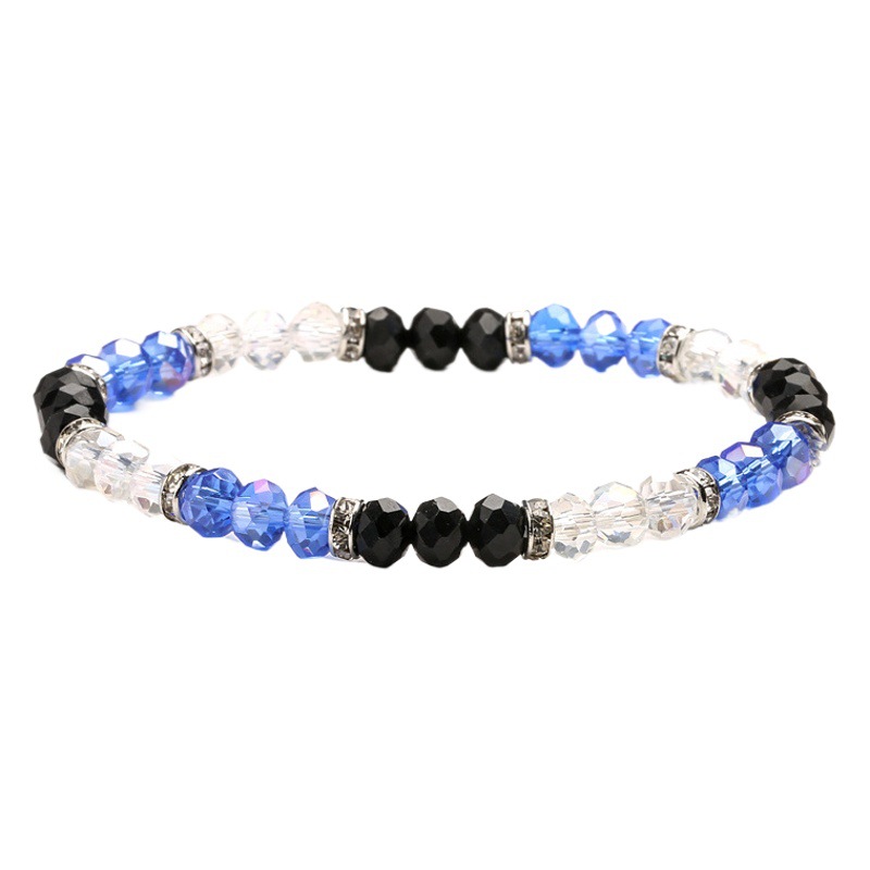 Cruz-frontera Super brillante colorido cristal 6MM cristal cuentas pulsera multi-color cristal cuentas pulsera