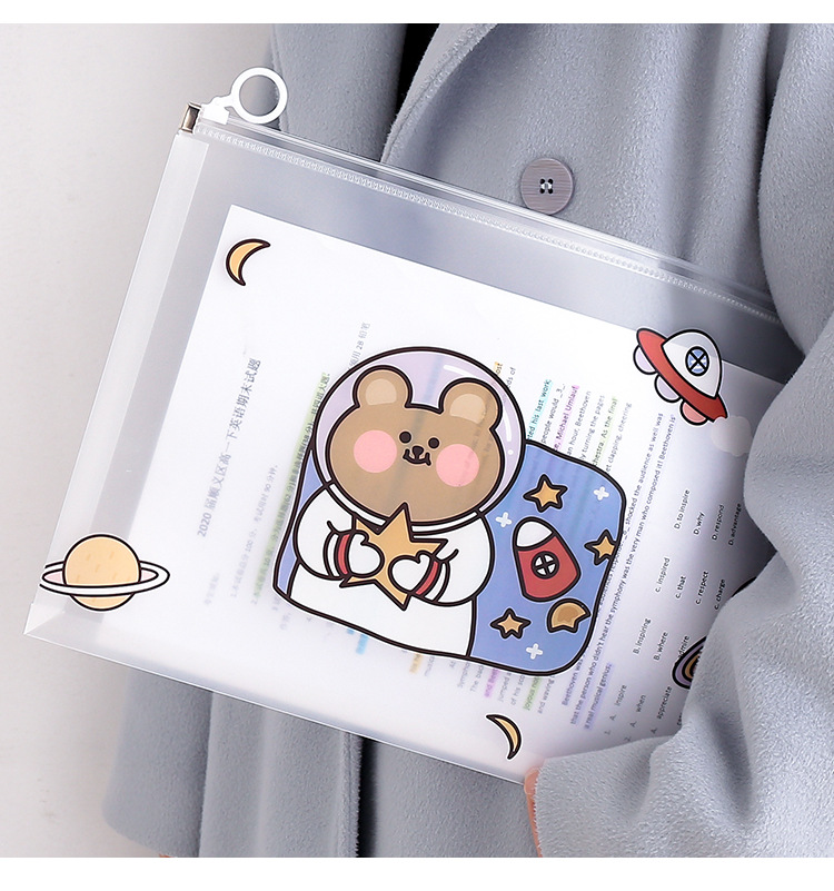 Cute Transparent Large Capacity Portable File Bag
