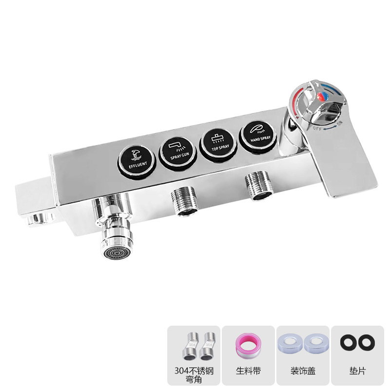 Válvula de mezcla de temperatura constante de acero inoxidable baño interruptor de agua caliente y fría accesorios de ducha grifo universal cuerpo