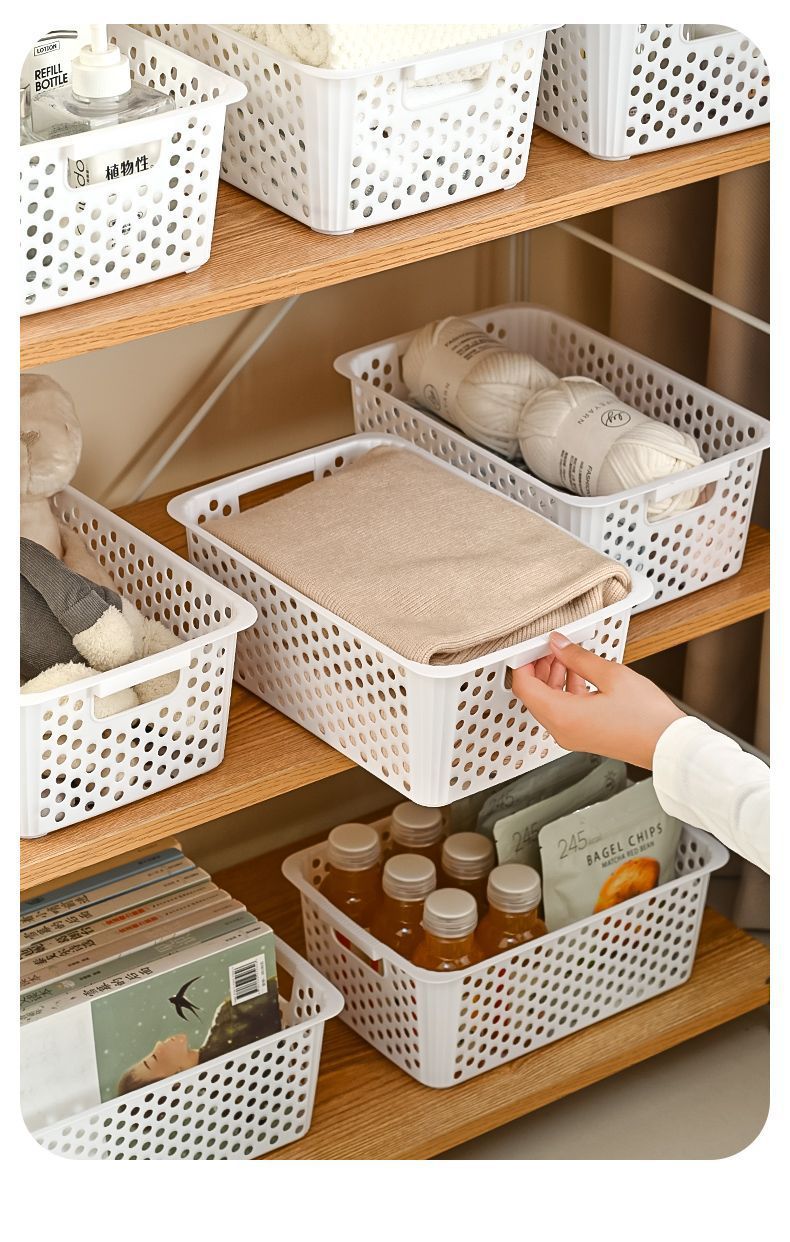 Miscellaneous storage basket snack toy organizer box household plastic storage box kitchen cabinet basket desktop storage basket