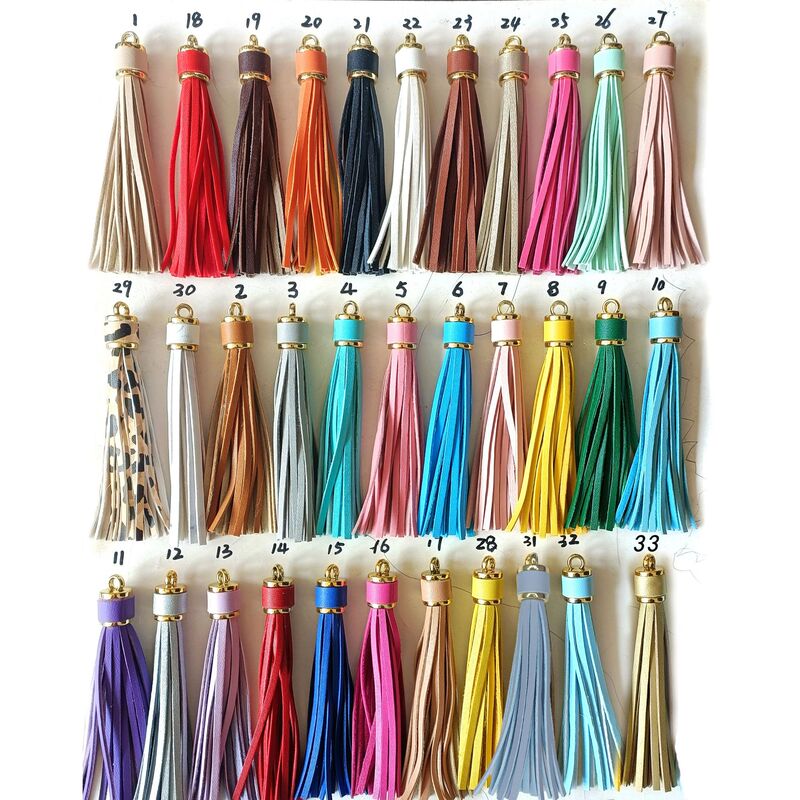 Cross-border Long Same Color Leather Tassel Keychain Silicone Bracelet Tassel Accessories Women's Bag Pendant Cross-border Long Same Color Leather Tassel Keychain Silicone Bracelet Tassel Accessories Women's Bag Pendant