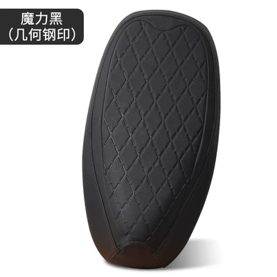 Electric Vehicle Seat Cover, Motorcycle Waterproof Rain and Sun Protection Seat Cover, Universal Thickened Leather for Aima, Yadi, and Tailg Electric Bikes (Electric car cushion) - geometric-diamond-grid-magic-black-s