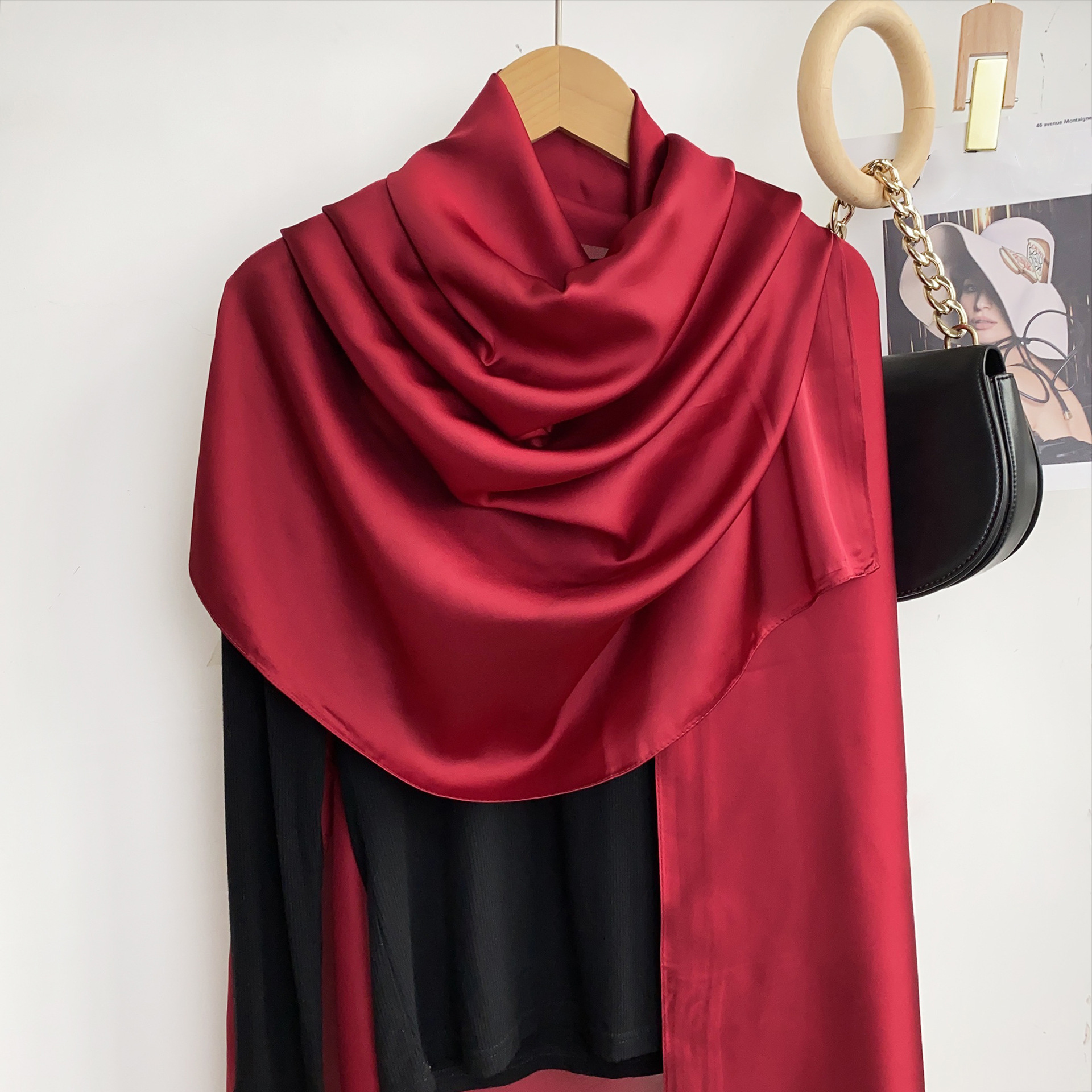 Verano delgada de gran tamaño bufanda desierto viajes protector solar chal estilo étnico bufanda seda artificial color sólido bufanda para las mujeres