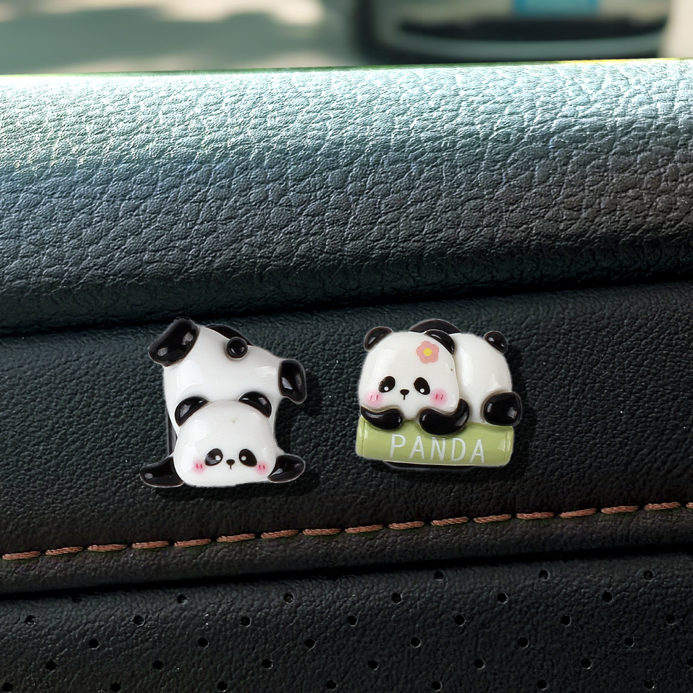 Gancho de coche delantero lindo panda multifunción coche pequeño gancho en coche copiloto gancho adhesivo gancho gancho rojo de red