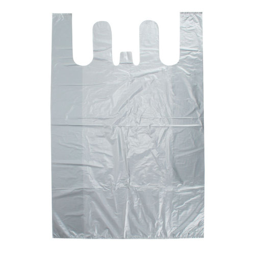 Silver gray large plastic bag thickened vest bag clothing packaging portable storage logistics moving packing large bag