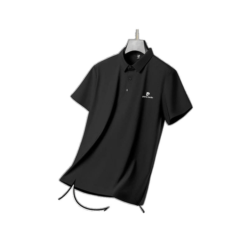 Pierre Cardin 2025 New Summer Men's Mulberry Silk Short-Sleeved Suit Fashionable Casual Ice Silk Quick-Drying T-Shirt for Men