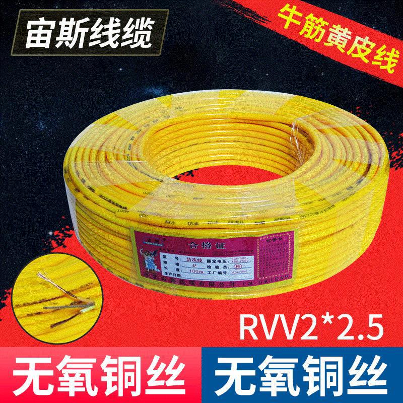 Power cord RVV2 * 1.5 square beef tendon wire antifreeze wire household copper wire cable soft core wire