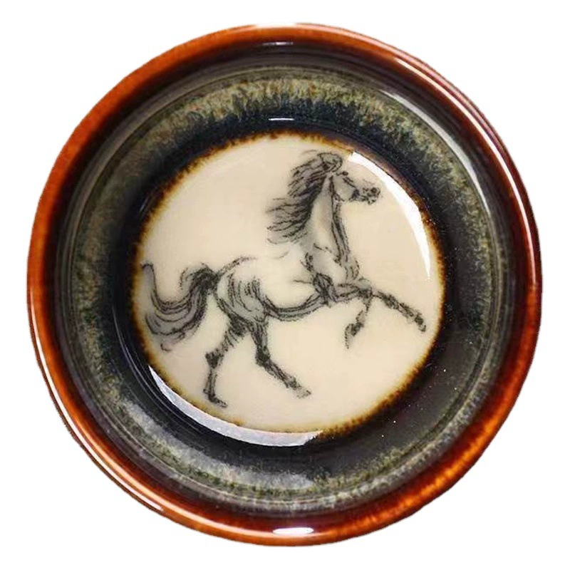 Чайная чашка, обожаренная в печи, набор для чайной церемонии Кунг-фу, керамическая дегустационная чашка, чашка для чая в стиле Цзяньчжан, чайная чашка, чашка Тяньму, ретро-стиль класса люкс