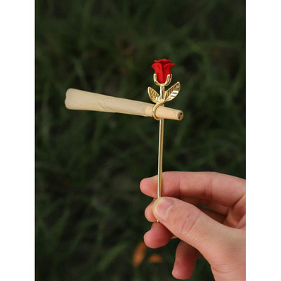 T 21563 Vintage Rose Gold Cigarette Clip 复古玫瑰金烟夹|ms