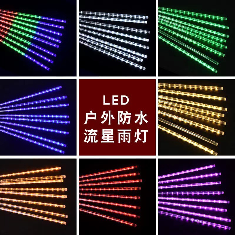LED meteorito lluvia lámpara solar iluminación al aire libre impermeable luz solar meteorita luz de decoración de navidad