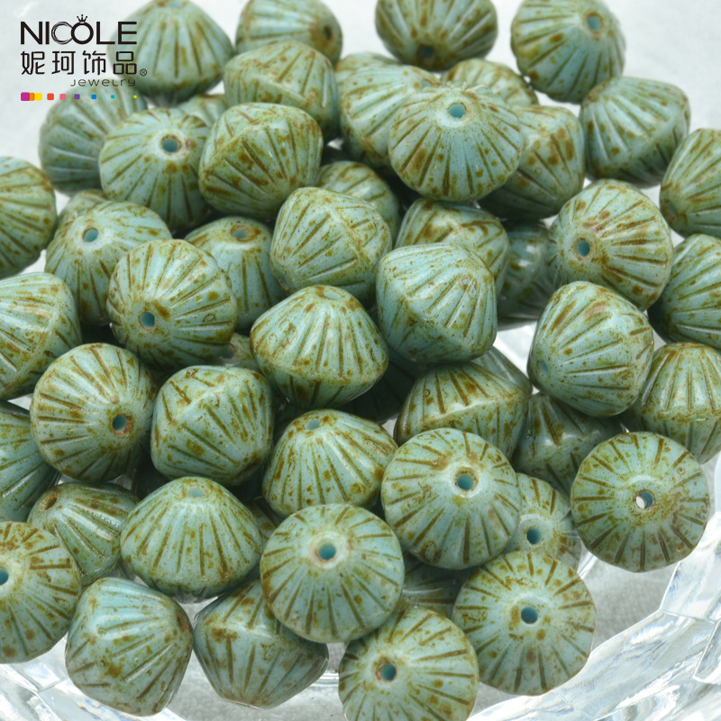 Importado Checo Baos Osha esmaltado linterna cuentas de mano 9mm accesorios de material DIY pulsera alrededor de 100 piezas