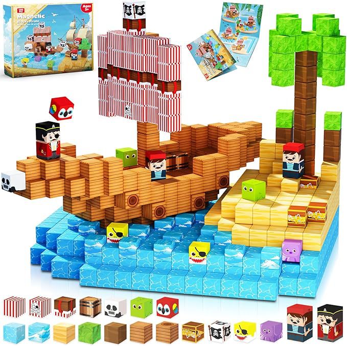 Bloques Magnéticos de Construcción de Castillo My Mini World de Amazon, Azulejos Magnéticos, Juguete de Bloques de Construcción Magnéticos DIY para Niños