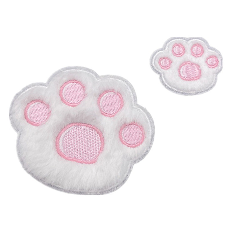 Treasure No. 1 Cartoon Stuffed Cat Claw Bangs Sticker Velcro Easiest for Match Cute Embroidery Sticker Fixed Broken Hair Handy Gadget