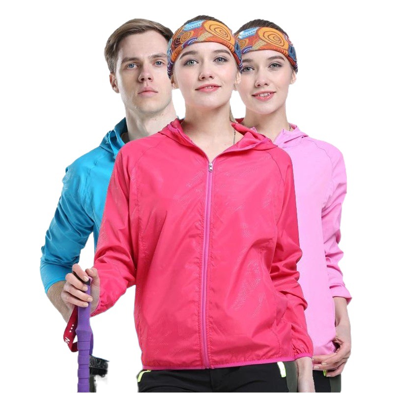 Hooded, Packable Sun Protection Clothing, Summer Lightweight Jacket for Men and Women, Sports Windbreaker, Outdoor, Can Be Printed with Logo