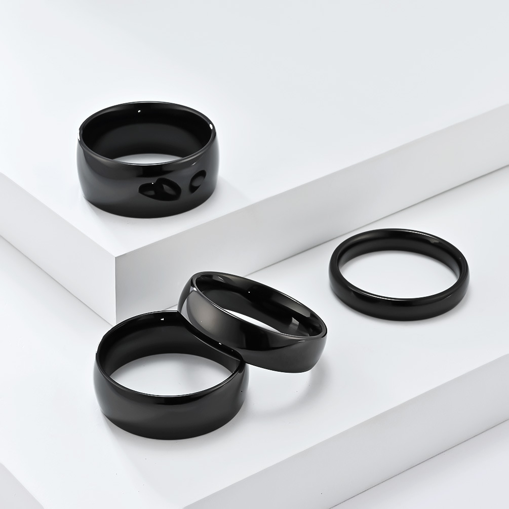 All Seasons Season Men's, Unisex Gender Men's Unisex Classic Style Rings Solid Color Horse 304 Stainless Steel Titanium Steel Vacuum Plating Men Band Rings