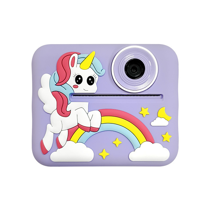 Nuevas cámaras transfronterizas para niños Unicornio encantador dibujos animados instantáneos mini cámara de impresión infantil