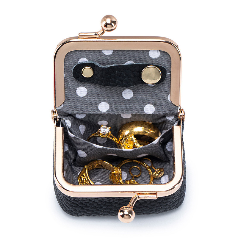 新品本革小柄な口金バッグダイヤリングアクセサリーバッグミニリングネックレスイヤリングアクセサリーケースコイン小銭入れ|undefined