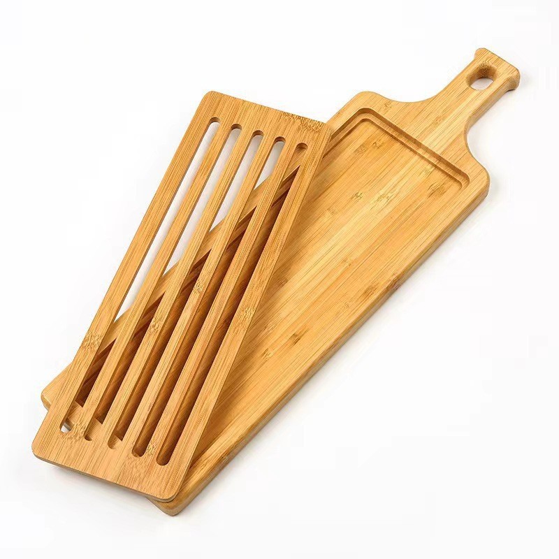 家用竹制面包砧板带把手实木面包展示板 楠竹砧板切菜板BSCI认证